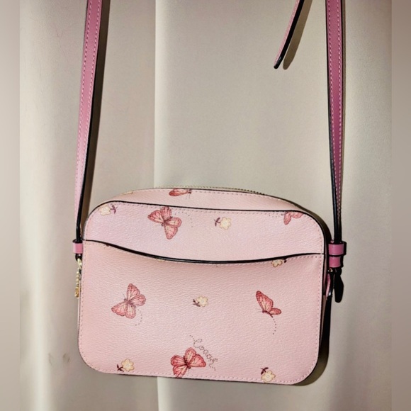 Coach Camera Bag Crossbody Pink With Butterfly Print - Picture 6 of 6